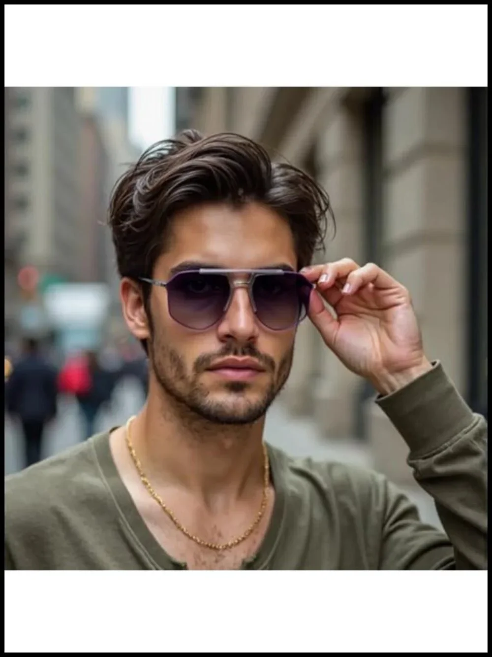 Polarized Aviator Sunglasses Oversized Metal Trendy Flat Top UV400